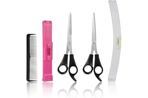 Pinenuts 5 PCS Home Hair Cutting Tool Home Trimmer Styling Kits for Layers Bangs Trims Split Ends Professional Shears Hair Cutting Scissor