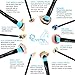 Qivange Make-up Brushes, Premium Synthetic Kabuki Make-up Brush Set Foundation Eyeshadow Blush Concealer Powder Brush Kit + Pouch ( 10pcs, Black with Blue Hair)