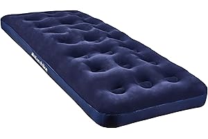 Eurohike Single Airbed with Flocked Finish for Adults, Teens & Kids, Durable, Compact, Portable, Blow Up, Inflatable Mattress, Ideal for Camping, Festivals or Overnight Guests, Navy
