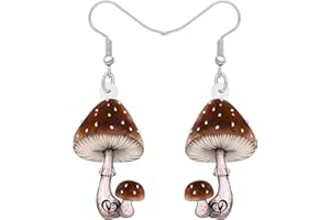 DOWAY Cute Acrylic Mushroom Earrings Pendant Funny Mushroom Jewellery Gifts for Women Teenager Girls Charms Food Decoration