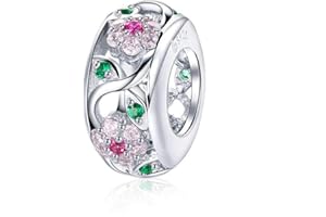 MEETCCY Spacer Charms 925 Sterling Silver Charm Bead Stopper Charms for Pandora Bracelets