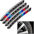 muekzru 4PCS Carbon Fiber Wheel Center Emblems,Universal Wheel Sticker,Universal Carbon Fiber Wheel Protection M Sticker for BMW 1 2 3 4 5 6 7 Series X1 X2 X3 X4 X5 X6 Accessories(Version B)