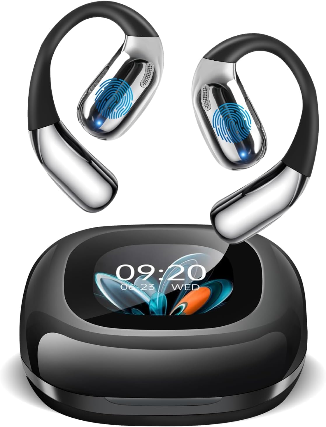 Écouteurs de traduction IA en temps réel, 3-en-1 Bluetooth avec écran tactile LCD, compatible avec 164 langues et accents. Idéaux pour les voyages, le travail, l'apprentissage et le sport