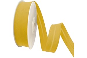 TEXTEX = Bies de 40mm de Ancho. 50% Algodón y 50% Poliéster. Pieza de 10m - (Amarillo)