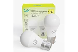 GY Bayonet Light Bulbs Neutral White 4000K B22 LED Bulbs,9.5W 1521 Lumen Ultra Bright Energy Saving 100W Equivalent,Non-dimmable,2-Pack