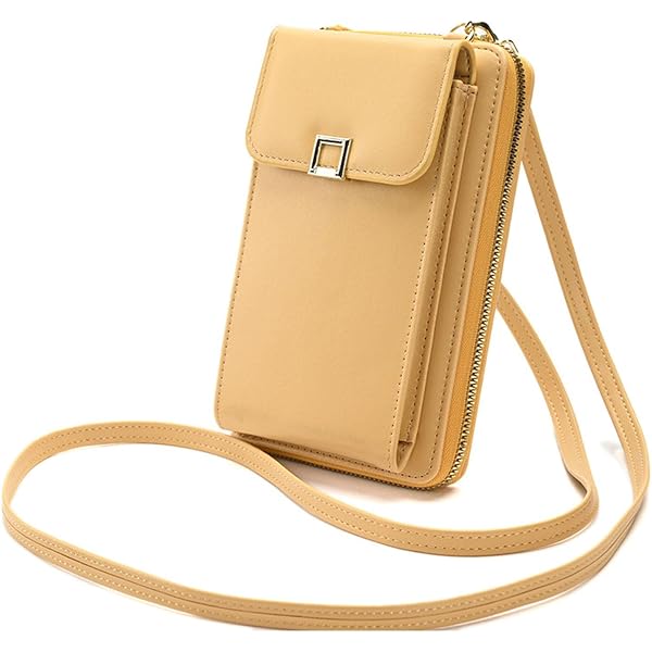 Katech Borsa A Tracolla Piccola In Pelle PU Per Smartphone Fino A 6,5 Pollici - Grigia