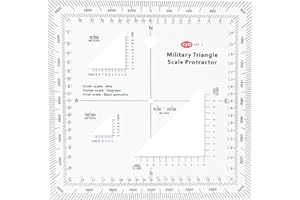 MONOJLY Protractor Practical Military Style Topographical Map Scale MGRS USNG Military Coordinate Scale for Sea/Land Navigation Adventures