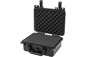 HMF ODK100 Mallette Rigide d’extérieur IP67, étanche à l’Eau et à la poussière, avec Mousse prédécoupée, Valise de Protection Photo/Outils | 27 x 24,5 x 13 cm | Noir