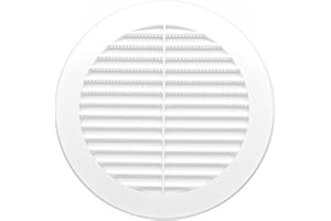H&C VENT Rejilla de ventilación 150 mm Diámetro PVC blanco - Cubierta de ventilación de escape HVAC con protección contra insectos - Elemento de sistema de suministro de aire de plástico redondo