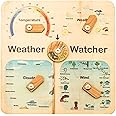 Hugsweet Wooden Weather Board - Educational Weather Station Board - Daily Weather Changes Cognitive Board Teaching Toy, Preschool Learning Toy for Girls Boys