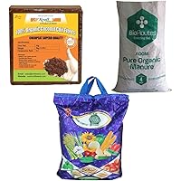 Kraft Seeds Vermicompost 4kg & Cocopeat 4kg & 4kg Organic Manure in One Box Trio Organic Manure Pack -Expands Upto…