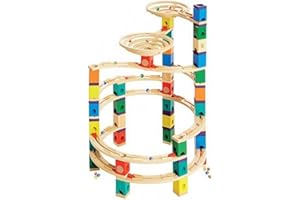 Hape Circuit à Billes Créatif en Bois Le Cyclone Quadrilla - Jeu de Construction Super Kit Complet de 102 pièces pour Le Circuit et 100 Billes - Jeu de Construction en Bois pour Enfant 4 Ans et Plus