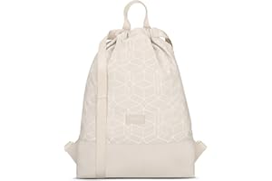 LARKSON Torba sportowa dla kobiet i mężczyzn - nr 7 - torba na linę dla dzieci z kieszenią wewnętrzną - mały plecak z tkaniny na siłownię - materiał z recyklingu z kieszenią zewnętrzną, Piasek z nadrukiem