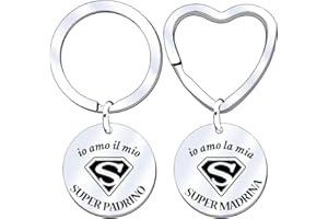 MNBVBV 2PCS Regalo Portachiavi Regalo del Madrina Padrino Regalo Portachiavi del Padrino Madrina Idea Regalo Giorno di Pasqua Battesimo Miglior Padrino Madrina