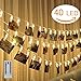 Produktbild Dricar LED Foto Clips Lichterkette, 40 Fotos Clips Stimmungsbeleuchtung Batteriebetriebene Stimmungslichter mit Fernbedienung für Wand Deko Wohnzimmer, Weinachts Dekoration, Hochzeit (Warmweiß, 5M)