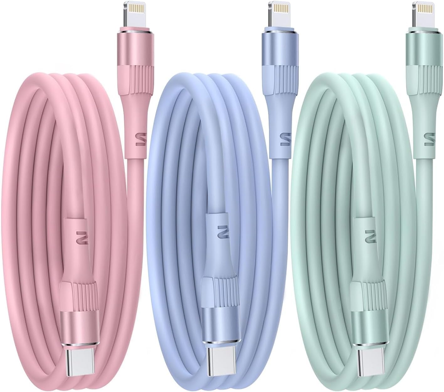 Ofuca USB C to Lightning Cable,3PACK 6FT/1.8M MFi Certified iPhone Charger USB C Fast Charge TPE Long iPhone Charging Lead for iPhone 14 13 12 11 Pro Max X XR XS 8 Plus SE & More