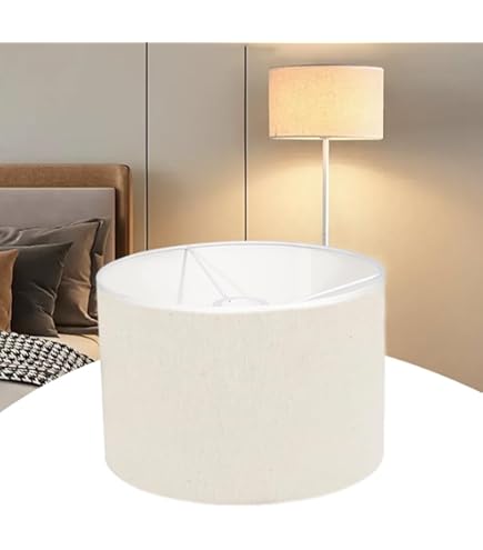 LOMUG Stoff Lampenschirm Zylinder - Baumwolle 30x20cm Für E27 Fassungen