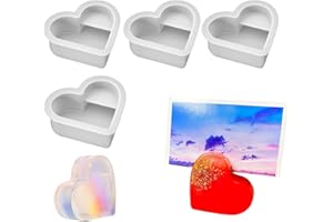 FEBBYA Resina Epossidica Stampi Cuore,4 PCS Stampi per Porta Biglietti da Visita in Silicone Porta Biglietti da Visita in Silicone per DIY Artigianato,Sapone,Ciondolo Stampo Cuore