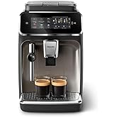 PHILIPS 3300 Series Fully Automatic Espresso Machine - 5 Beverages, Intuitive Touch Display, Classic Milk Frother, SilentBrew