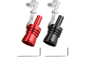 SOWBUD Car Exhaust Whistles 2 PCS, Cars Turbo Sound Whistle Aluminium Alloy Red & Black XL Size, Universal Exhaust Pipe Turbo Whistle Replacement Car Modifications Accessories Modified Parts Fit for SUV Auto