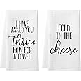 Saukore Fold in The Cheese Kitchen Towels, 2 Pack Waffle Weave Dish Towels TV Show Merchandise Gift, Funny Bathroom Hand Towels, Birthday Christmas