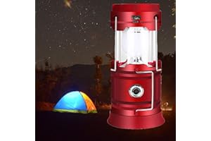 VGE LED Linterna de Camping,Luz de Emergencia Plegable,Linterna Portátil de Exterior,Impermeable,Doble Fuente de Luz,Lámpara de Camping para Huracanes,Emergencias,Apagones-Rojo