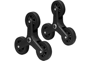 LexonElec x SELORSS 1 Paire de Roues de Remplacement Haute Résistance pour Escaliers - Roues Triangulaires Résistantes à l'Usure pour Chariot de Courses Pliable - Comprend Outil d'Installation