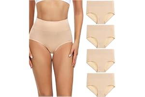 wirarpa Ladies Knickers Cotton Full Briefs High Waisted Underwear Panties for Women Multipack