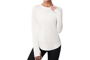 Terecey Camisetas Deportivas para Mujer de Manga Larga Camiseta de Entrenamiento Camisetas Yoga Fitness Top Ropa Deportiva