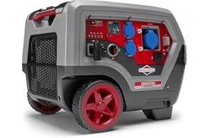 BRIGGS & STRATTON Briggs Y Stratton Generador inversor portátil de gasolina Quiet Power Technology Series Q6500 de energía limpia, Ultra Silencioso y Ligero, Negro, Plateado, 6500 Vatios/5000 Vatios