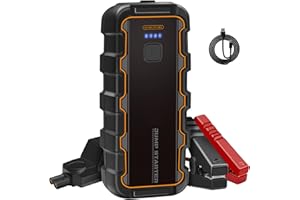WANGZAIHA Booster Batterie Voiture 7000A (6.0L Gaz ou Jusqu'à 3.0L Diesel),12V Jump Starter, Pinces Intelligentes avec Écran, Démarreur de Batterie de Voiture Portable pour Camions/Motos/Tondeuses à Gazon,etc.