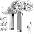 Exrp Fabric Shaver,Rechargeable Commercial Lint Remover with LED Display, High-Perf Lint Shaver with 4 Blades,Large Sweater Shaver to Remove Pilling for Fuzz and Pill from Clothes,Furniture,Couch