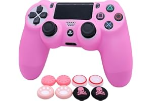 RALAN PS4 Silikon Controller Skins mit 8 Daumengriffen Schweißfest Anti-Rutsch Controller Cover Skin Protector Kompatibel mit Playstation 4 Slim/Playstation 4 Pro Controller