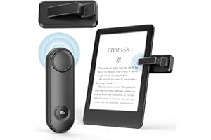 MoKo Remote Control Page Turner for Kindle Paperwhite Oasis Kobo eReaders, Clicker Page Turner for iPad/Kindle/Tablets/Phones Reading Novels Taking Photos, RF Kindle Remote with Power Display, Black