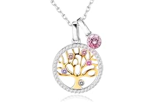 LEKANI Lebensbaum Kette Damen 925 Sterling Silber Halskette Damen Schmuck Geschenk für Frauen Sie Frau Freundin Mama Oma Geburtstags Geschenke Valentinstag Muttertags Weihnachten