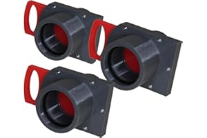 GENERIC 3er Set - DN 50mm Luft-Absperrschieber mit Muffe | Blastgate | PETG | Werkstattabsaugung | Absauganlage | Späneabsaugung | Abluft - Sperrschieber | Staubsammler | Luftreiniger | 3 Stück