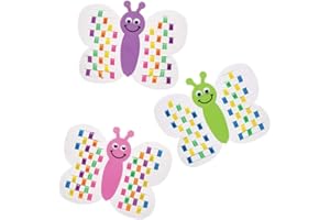 Baker Ross Kits papillons arc-en-ciel à tresser (lot de 6) - Ruban et modèles pour enfants., AW399