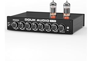Douk Audio HiFi Tube à Vide EQ 7 Bandes Préampli Égaliseur XLR Préamplificateur Home (T8 Pro)