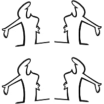 La Linea Aufkleber Set - 4 Stück, Reflektierend, Wütender Mann Für Auto & Kühlschrank