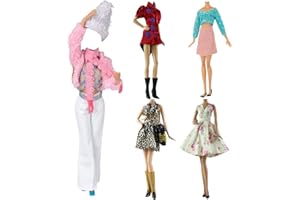 Lance Home® 5 Ensemble Vêtements d'automne Robes + Pantalon Chaussures Sac De Mode Chapeau Manches Longues Manteau pour Poupées de 29cm Accessoires Bébé Cadeaux Casual Style