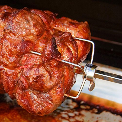 Klarstein van Helsing Elektrischer Grillspieß mit Motor Rotisserie Grill-Hähnchen Dreh-Spieß Aufsatz (Fleischspieß aus Edelstahl, 4 W Elektro-Motor, für Grills bis 78 cm Breite) silber - 3