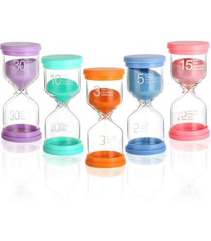 Clessidra 15 Minuti Relaxdays Set 4 Clessidre Timer Legno - 30sec, 1min, 3min, 5min - Colorate Per Bambini Clessidra 5 Minuti