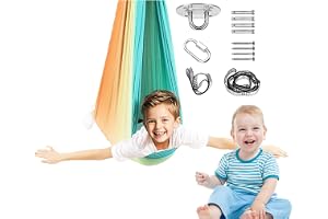Kids Sensory Swing, Compact Adjustable Hammock, Calming Indoor Recovery Tool, Soft Portable Design, Ideal for Playroom Activities, Quiet Relaxation, Bedroom Lounging, Meditation Support