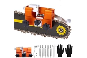ANYINGKAI Kit De Afilador De Motosierra,Afilador Motosierra con 5 Piedra de Afilar,Afilador de Cadenas de Motosierra,Afilador Cadena Motosierra Portátil,Para Todos los motosierra (color naranja)