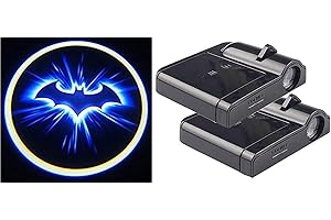 BONNOEUVRE 2 Piezas Luz del Proyector del Coche, Tu Logo Proyector para Coche LED Luz de Puerta,Proyector de Puerta HD,Luz LED de Bienvenida (bat)