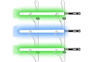 HHUXIUE Lightsaber Wall Mount Lightsaber Stand Wall Display Lightsaber Holder Wall Mount Acrylic Lightsaber Wall Display Suitable for Swords Lightsaber (3 Layers Transparent)