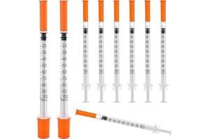 KITHUT 10 Pack 1ml 30G*8mm Measuring Tools, Individually Sealed Packaging, Laboratory Accessories, Pet Liquid Feeding Tools (10)