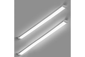 HUMIGA 2 Pack 5FT LED Batten Light, 50W 4500LM Slim Profile Wide Tube Lighting for Ceiling of Indoor Home Shop Office, Cool White 6500K