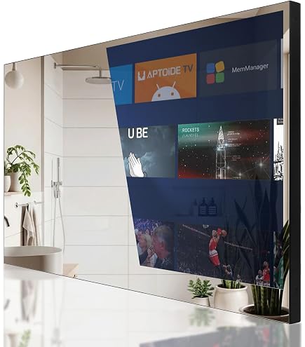 Soulaca 18.5 Inch Slimme LED Spiegel TV - Waterdicht IP66 | Android 14.0 | Wi-Fi & Bluetooth | Voor Badkamer & Keuken