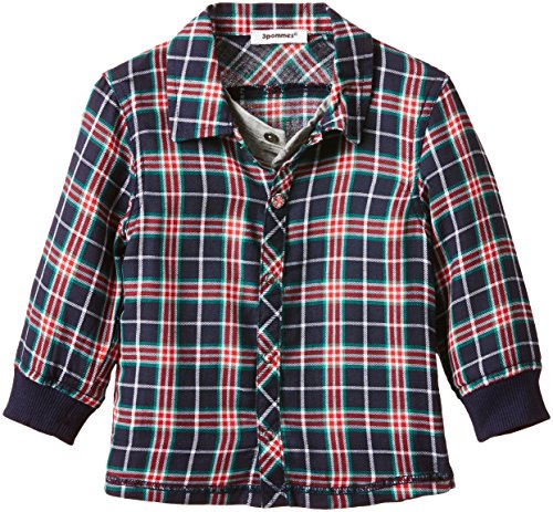 3 Pommes Baby-Boys Glasgow Checkered Shirt, Red, 18-24 Months (Manufacturer Size:2A)